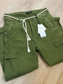 Scotch & Soda 100% Cotton Army Green Straight Leg Utility Style Pant