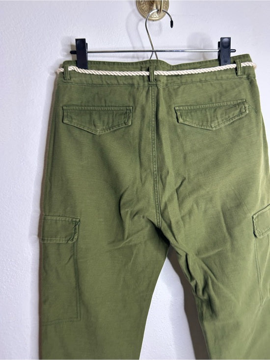 Scotch &amp; Soda 100% Cotton Army Green Straight Leg Utility Style Pant