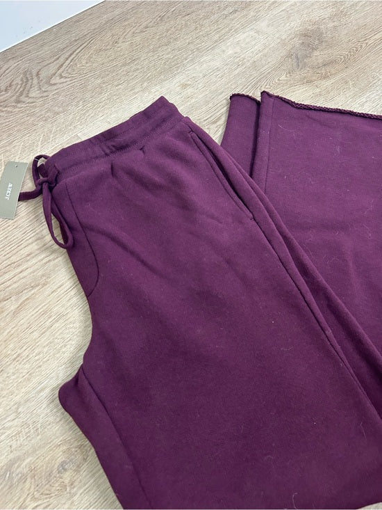 J. Crew 100% Cotton Heritage Terry Wide Leg Drawstring Sweatpant in Maroon