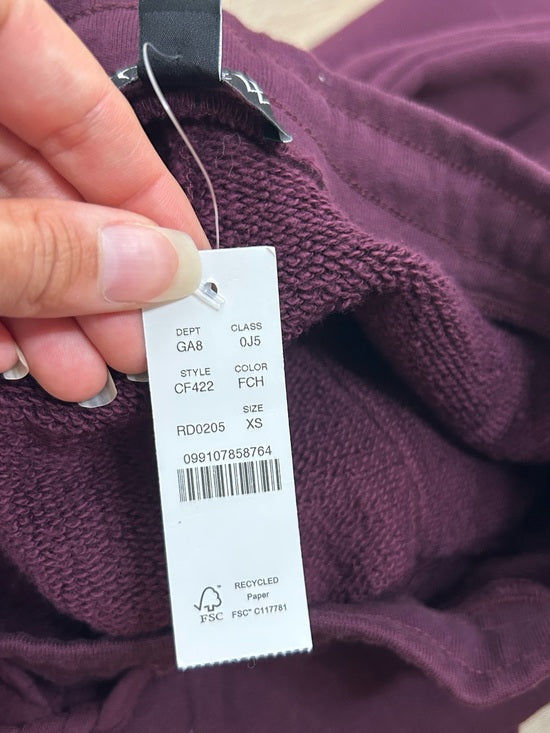 J. Crew 100% Cotton Heritage Terry Wide Leg Drawstring Sweatpant in Maroon