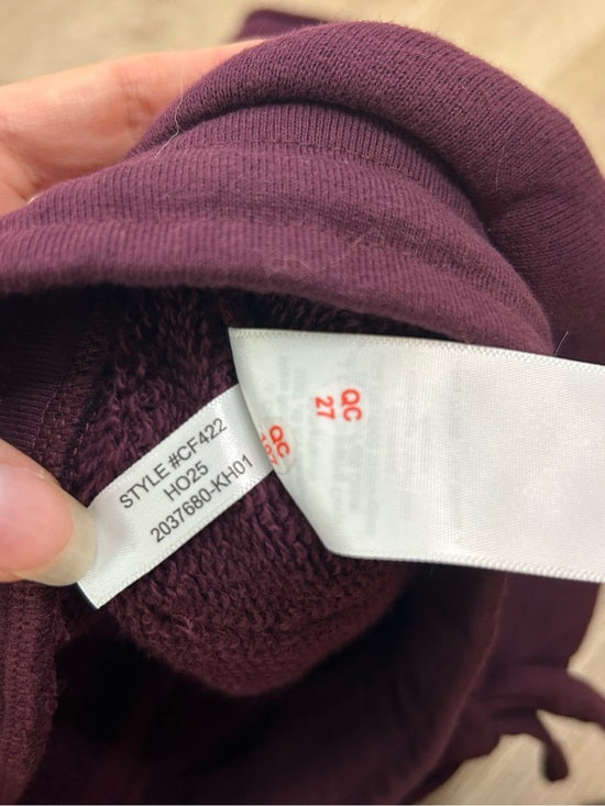 J. Crew 100% Cotton Heritage Terry Wide Leg Drawstring Sweatpant in Maroon