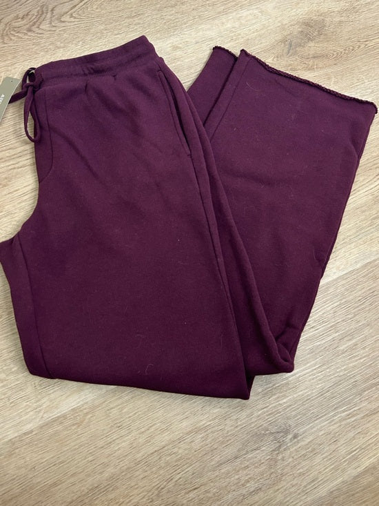 J. Crew 100% Cotton Heritage Terry Wide Leg Drawstring Sweatpant in Maroon