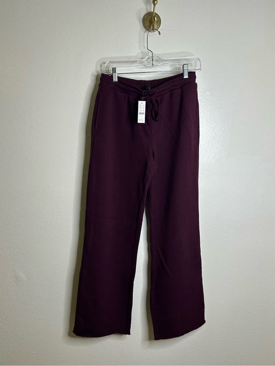 J. Crew 100% Cotton Heritage Terry Wide Leg Drawstring Sweatpant in Maroon