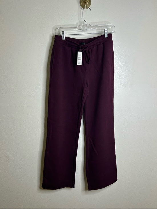 J. Crew 100% Cotton Heritage Terry Wide Leg Drawstring Sweatpant in Maroon