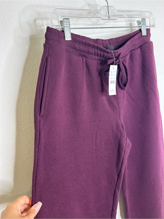 J. Crew 100% Cotton Heritage Terry Wide Leg Drawstring Sweatpant in Maroon