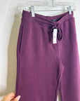 J. Crew 100% Cotton Heritage Terry Wide Leg Drawstring Sweatpant in Maroon