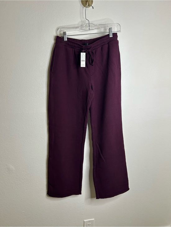 J. Crew 100% Cotton Heritage Terry Wide Leg Drawstring Sweatpant in Maroon