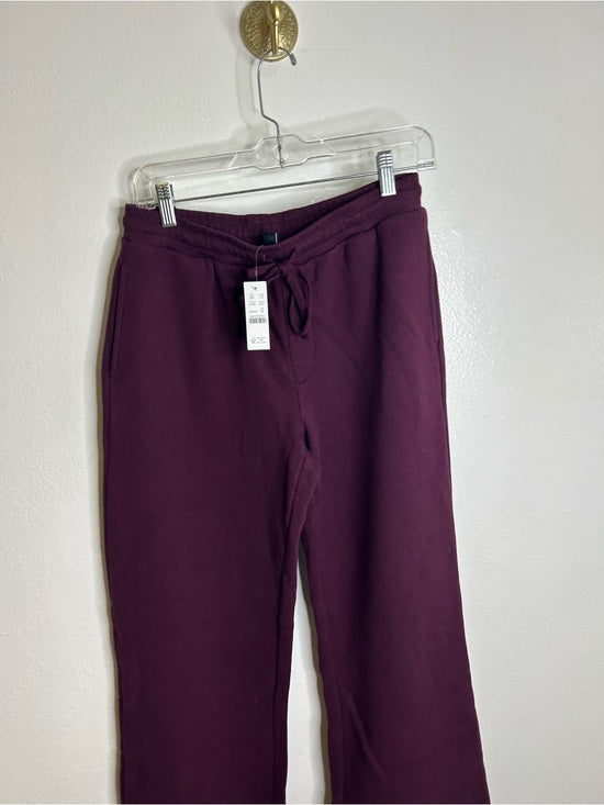 J. Crew 100% Cotton Heritage Terry Wide Leg Drawstring Sweatpant in Maroon