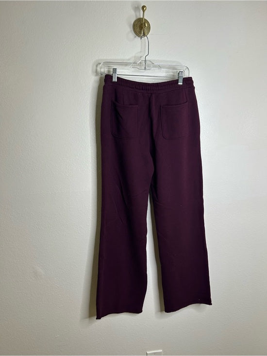 J. Crew 100% Cotton Heritage Terry Wide Leg Drawstring Sweatpant in Maroon