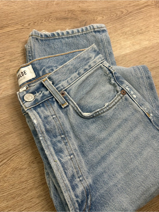AGOLDE 100% Organic Cotton 90's Pinch Waist Straight Leg Light Wash Jean