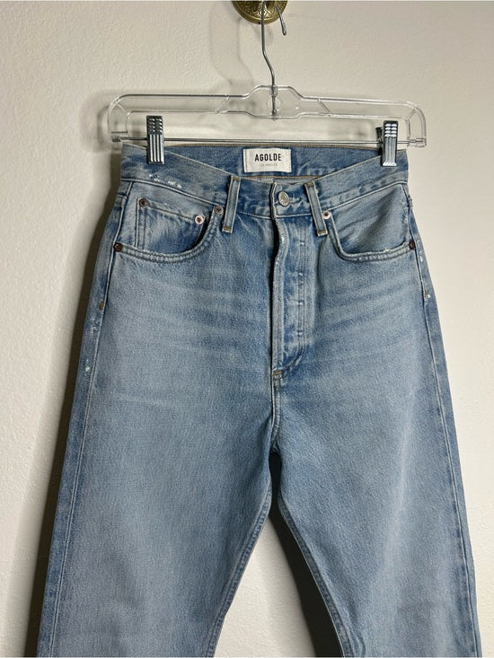 AGOLDE 100% Organic Cotton 90's Pinch Waist Straight Leg Light Wash Jean