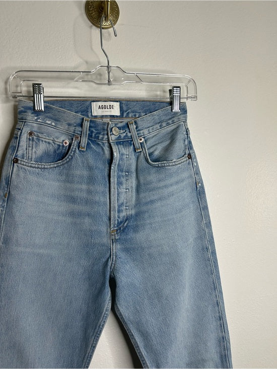 AGOLDE 100% Organic Cotton 90's Pinch Waist Straight Leg Light Wash Jean