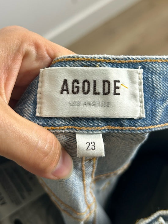 AGOLDE 100% Organic Cotton 90's Pinch Waist Straight Leg Light Wash Jean