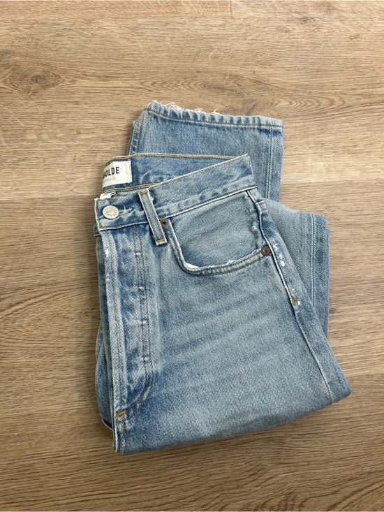 AGOLDE 100% Organic Cotton 90's Pinch Waist Straight Leg Light Wash Jean