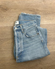 AGOLDE 100% Organic Cotton 90's Pinch Waist Straight Leg Light Wash Jean