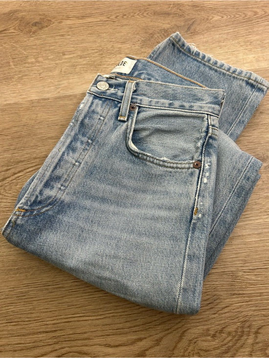 AGOLDE 100% Organic Cotton 90's Pinch Waist Straight Leg Light Wash Jean