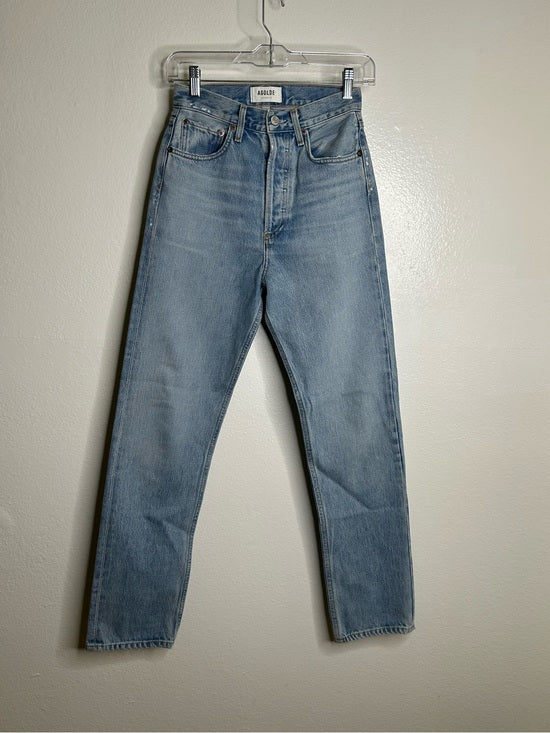 AGOLDE 100% Organic Cotton 90's Pinch Waist Straight Leg Light Wash Jean