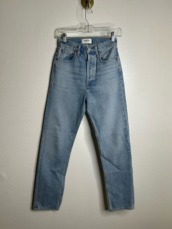 AGOLDE 100% Organic Cotton 90's Pinch Waist Straight Leg Light Wash Jean