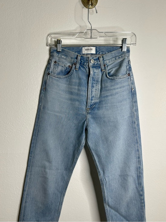 AGOLDE 100% Organic Cotton 90's Pinch Waist Straight Leg Light Wash Jean
