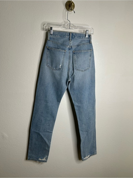AGOLDE 100% Organic Cotton 90's Pinch Waist Straight Leg Light Wash Jean