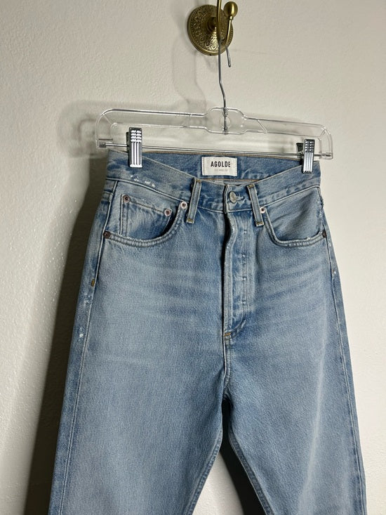 AGOLDE 100% Organic Cotton 90's Pinch Waist Straight Leg Light Wash Jean