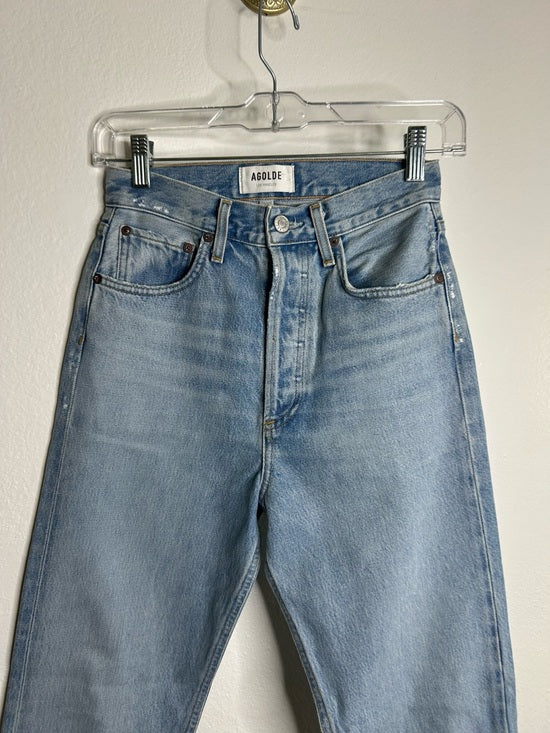 AGOLDE 100% Organic Cotton 90's Pinch Waist Straight Leg Light Wash Jean