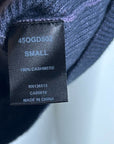 One Grey Day 100% Cashmere Blue Ribbed Two Tone Textured Pullover Sweater