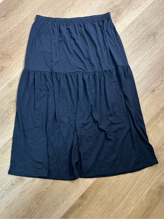 Nation LTD 100% Pima Cotton Lightweight Tiered Navy Blue Midi Skirt