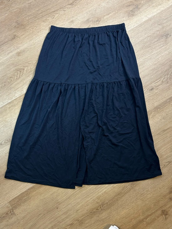 Nation LTD 100% Pima Cotton Lightweight Tiered Navy Blue Midi Skirt