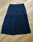 Nation LTD 100% Pima Cotton Lightweight Tiered Navy Blue Midi Skirt