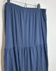 Nation LTD 100% Pima Cotton Lightweight Tiered Navy Blue Midi Skirt