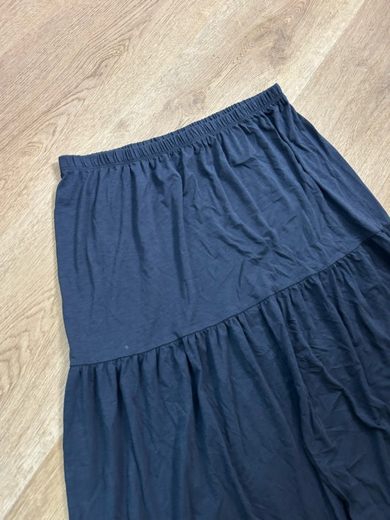 Nation LTD 100% Pima Cotton Lightweight Tiered Navy Blue Midi Skirt