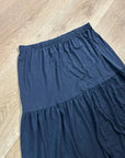 Nation LTD 100% Pima Cotton Lightweight Tiered Navy Blue Midi Skirt