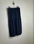 Nation LTD 100% Pima Cotton Lightweight Tiered Navy Blue Midi Skirt