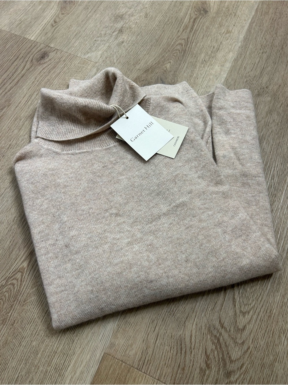 Garnet Hill Garnet Hill 100% Cashmere Essential Oat Heather Turtleneck Sweater - Cashmere