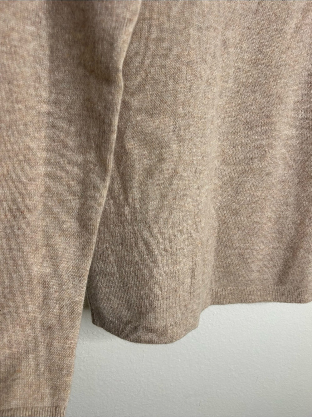 Garnet Hill 100% Cashmere Essential Oat Heather Turtleneck Sweater