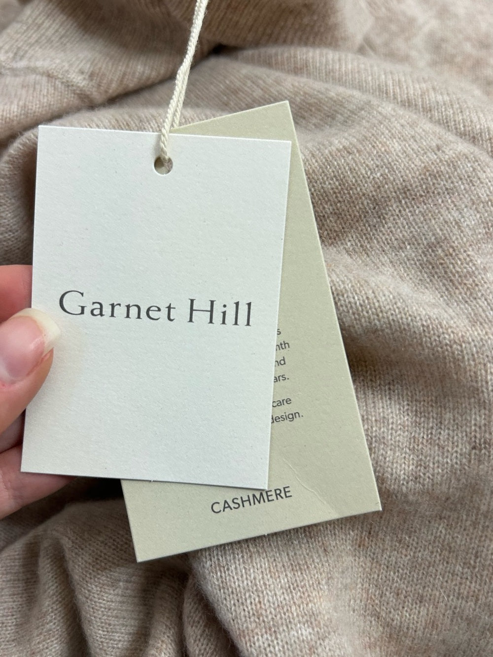 Garnet Hill 100% Cashmere Essential Oat Heather Turtleneck Sweater