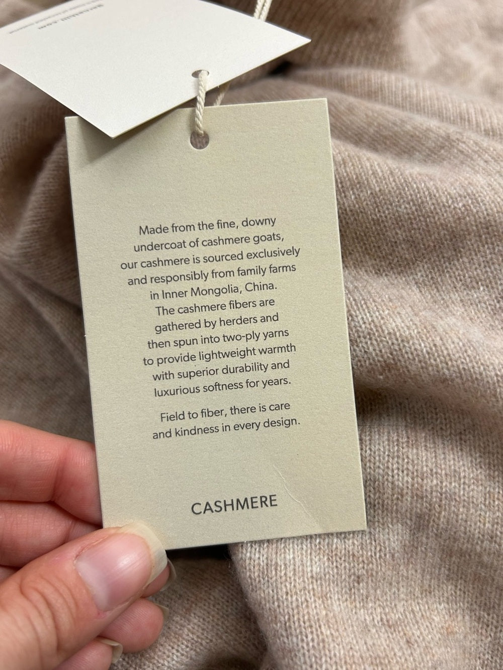 Garnet Hill 100% Cashmere Essential Oat Heather Turtleneck Sweater