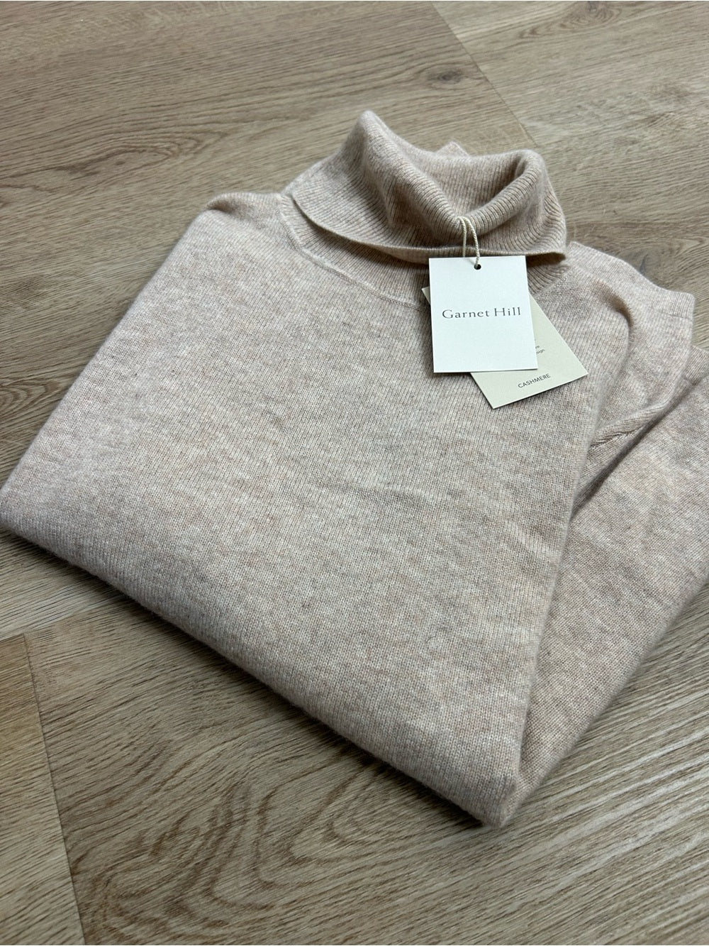 Garnet Hill Garnet Hill 100% Cashmere Essential Oat Heather Turtleneck Sweater - Cashmere