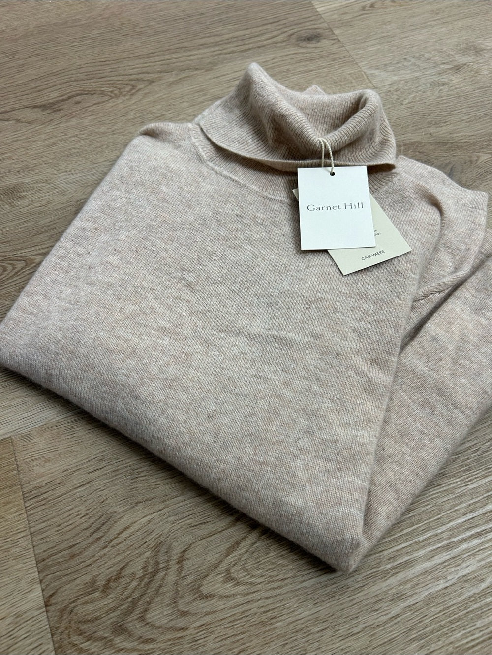 Garnet Hill Garnet Hill 100% Cashmere Essential Oat Heather Turtleneck Sweater - Cashmere