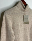 Garnet Hill 100% Cashmere Essential Oat Heather Turtleneck Sweater