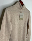 Garnet Hill 100% Cashmere Essential Oat Heather Turtleneck Sweater