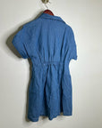 Madewell Cotton Linen Perry Denim Button Down Shirt Dress Short Sleeve