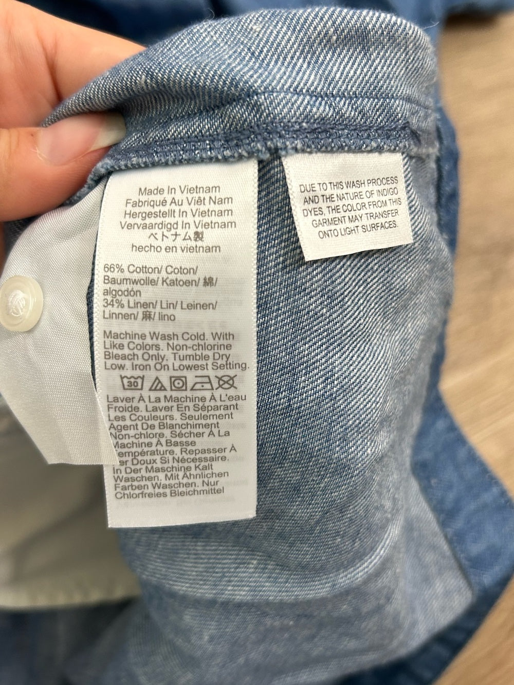 Madewell Cotton Linen Perry Denim Button Down Shirt Dress Short Sleeve