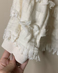 Ulla Johnson 100% Cotton Cream Fringe Cotton Pullover Sweater