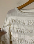 Ulla Johnson 100% Cotton Cream Fringe Cotton Pullover Sweater