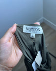 Nation LA 100% Pima Cotton Knit Evonne Drop Waist Ruched Midi Dress