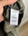 Nation LA 100% Pima Cotton Knit Evonne Drop Waist Ruched Midi Dress