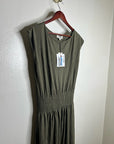 Nation LA 100% Pima Cotton Knit Evonne Drop Waist Ruched Midi Dress