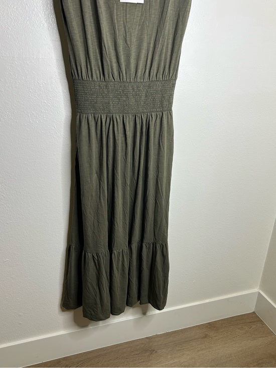 Nation LA 100% Pima Cotton Knit Evonne Drop Waist Ruched Midi Dress